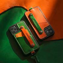 Two needles and one line opening day gifts niche birthday couple graduation season gifts leather phone case custom LOGO