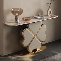 Italian light luxury stainless steel slate entryway designer high-end entry sign modern style clover entryway table