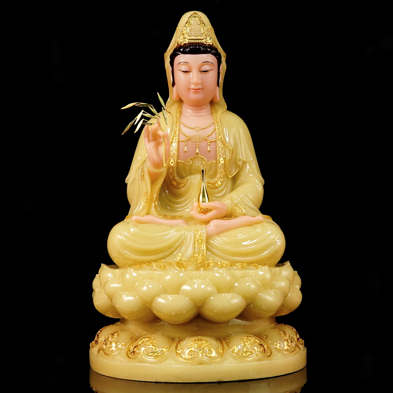 Taiwan's South China Sea Avalokitesvara Bodhisattva uses the statue of Avalokitesvara to worship the Three Sages of Saha Buddha Hall decorations