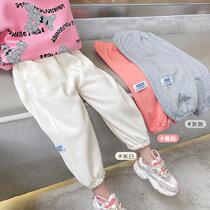 Girls 2022 pure cotton spring and autumn casual pants girl baby spring pants childrens new foreign style trousers little girl pants