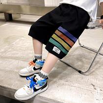 Boys mid-pants summer cotton childrens thin shorts 2022 new loose boys five-point pants sports and leisure