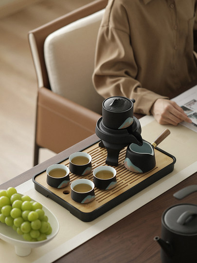 Ciudad Prohibida Cultural y Creativa Yuanshan Juego de té automático de Kung Fu Tetera casera como regalo de cumpleaños para maestros, amigos y papás