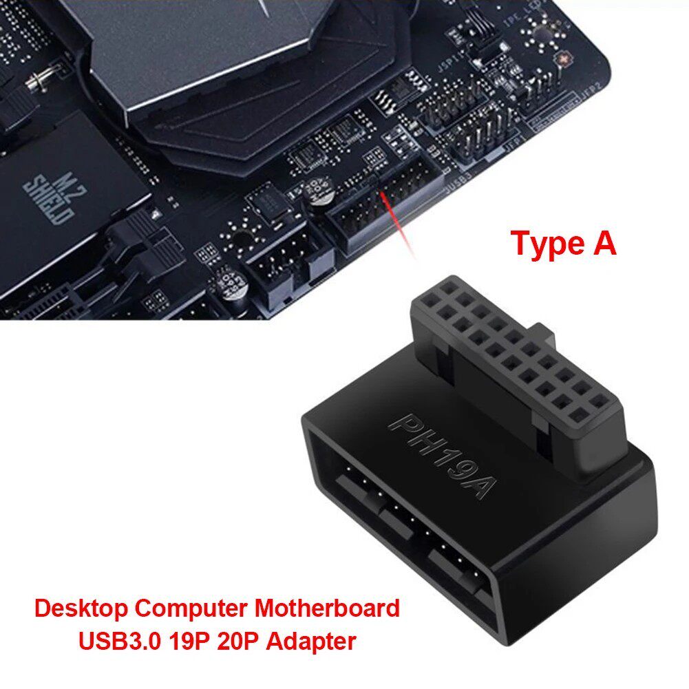 поликарбонат usb 3.0 19p 20p 90 degree computer motherboard header adapte