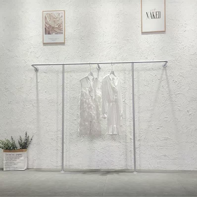 Clothing store wall hanger clothes clothes pole hanging wall fixed on the wall hanger hanging wall Wall horizontal