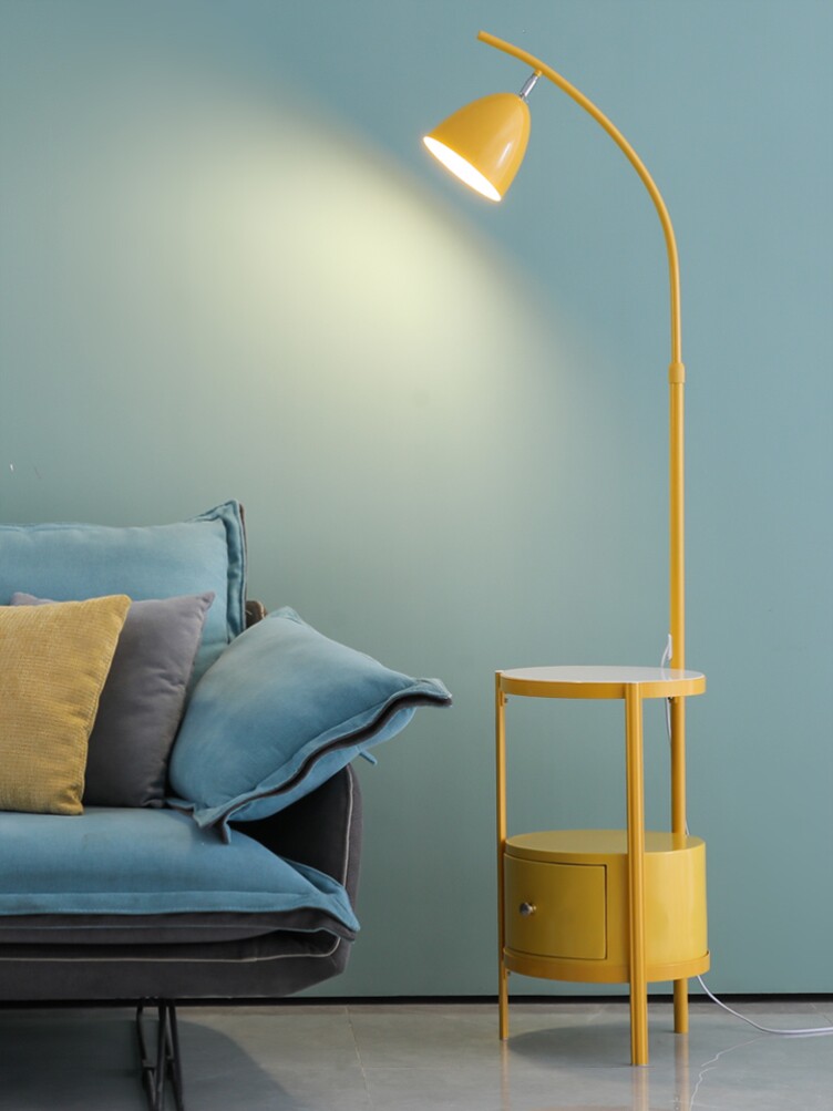 Bedroom floor lamp 2021 new master bedroom simple light luxury bedside table with lamp integrated bedroom bedside European China