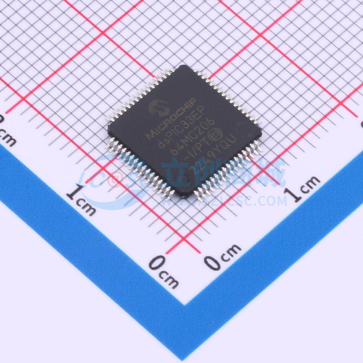 数字信号处理器(DSP/DSC) dsPIC33EP64MC206-I/PT TQFP-64(10x10)