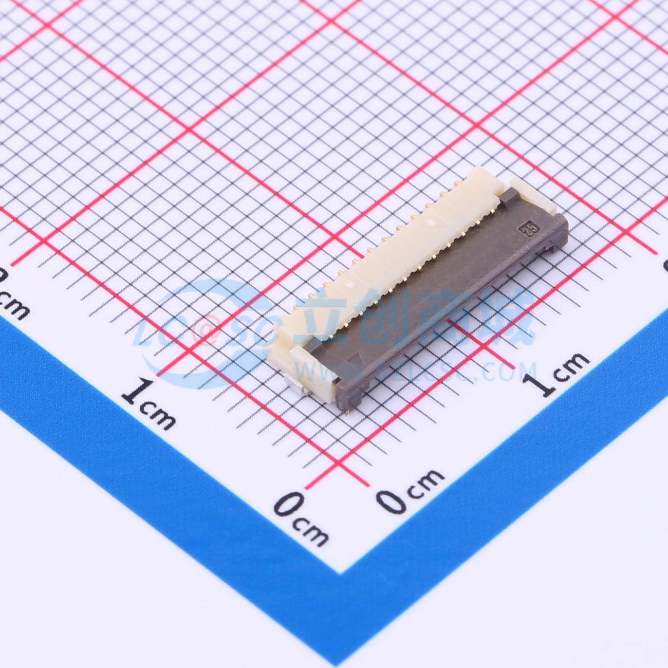FFC/FPC连接器 FH12-12S-1SH(55) SMD,P=1mm,卧贴 翻盖式 12P 下