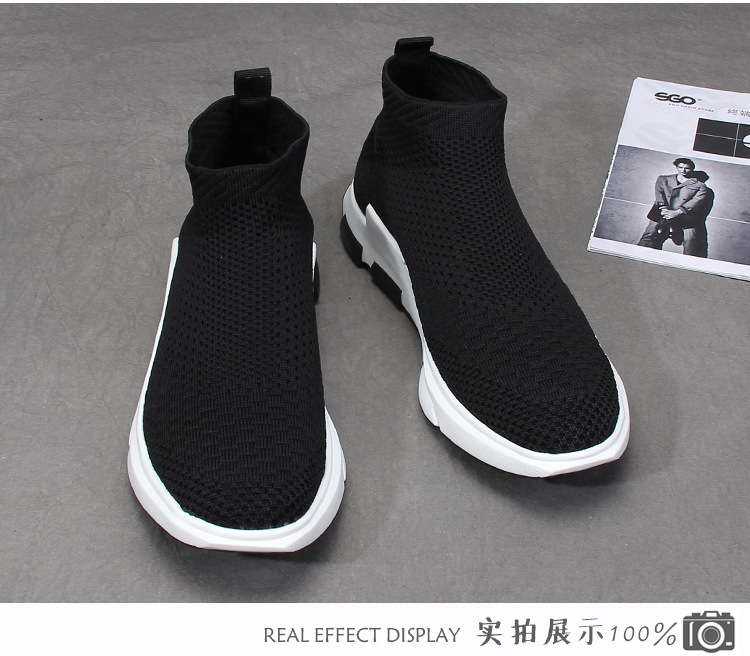 Châu âu và Hoa Kỳ xu hướng 2018 new casual giày nam mùa xuân và mùa hè dày có đế đa năng giày dệt thoáng khí cao để giúp đơn giản lười biếng giày thể thao bitis
