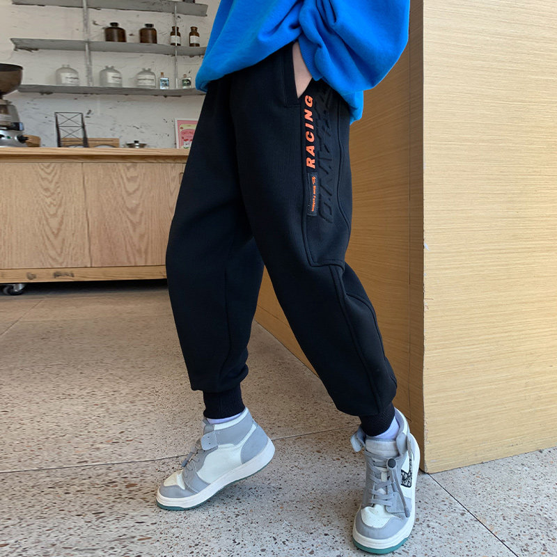 Boy sports pants 2022 new thin spring fall Fat children CUHK Scout pants handsome and trendy trendy pants