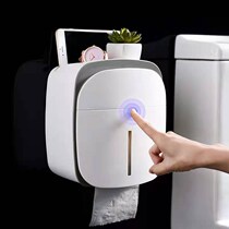 Toilet paper towel box suction paper box toilet release paper box wall-hanging free-to-hole shelve shelf waterproof paper towel rack