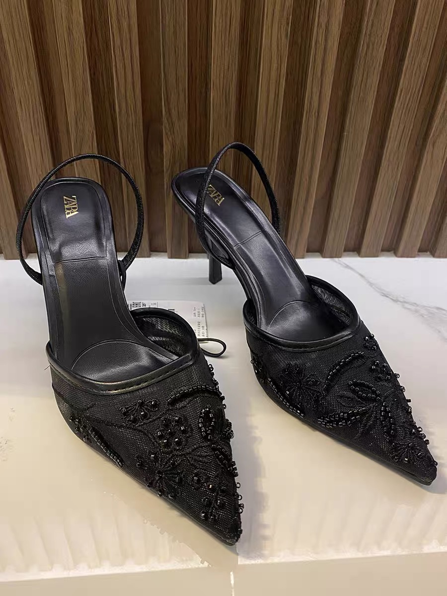 みえ Zara Black & White Quilted Mules SZ: 39 (8 US). | eBay