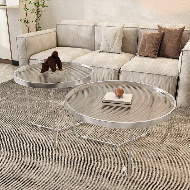 Office tea Tea Reception Creative guests Jane approximately floor round long iridescent glass primary and secondary tea table combined side a few