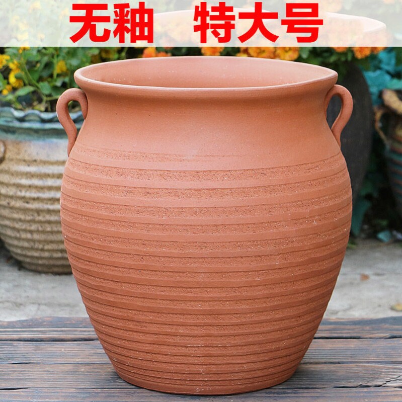 Unglazed flower pot pottery extra large red clay pottery pot ceramic high tube breathable rose orchid pot bougainvillea special