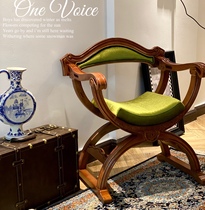 Red brick house Onevoice medieval reengraving solid wood olive green real silk cushion but Tiny chair