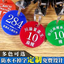 Acrylic number plate number plate numb spicy scalding number plate number plate fitness deposit card sauna hand card l