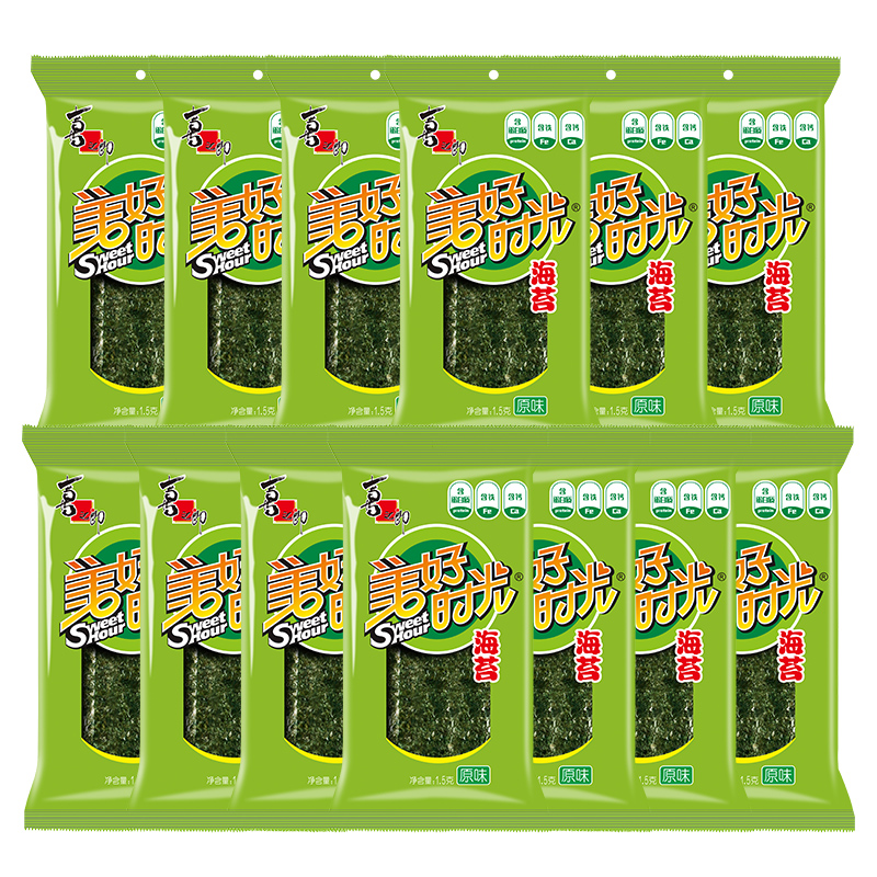 从小吃到大！美好时光原味海苔13袋