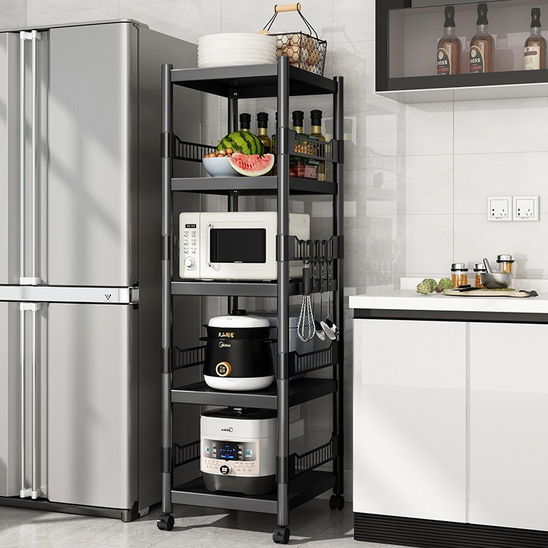 Kitchen clamp frame landing multi-layer multi-function boiler holding layer microwave rack household shelf