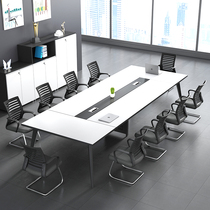 Small conference table minimalist modern office Fairs Guest training tables and chairs Combined white strip desks