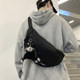 Tide brand Japanese chest bag men's ins simple shoulder bag waist bag backpack small shoulder bag female canvas student messenger bag