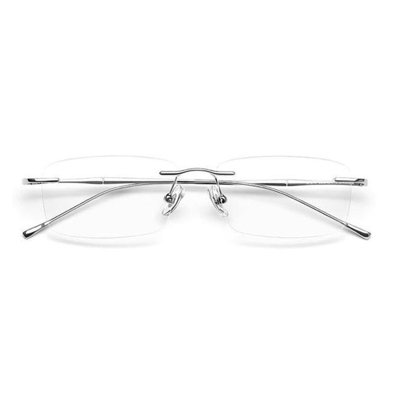 Ultra-Light Pure Titanium Rimless Prescription Glasses for Women, Elegant Gold Wire Frameless Pure Desire Square Frame High-Intelligence Non-Prescription Glasses