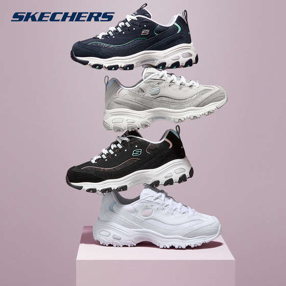 Skechers Skechers 여성 신발 새로운 패션 자카드 대비 색상 팬더 아빠 신발 캐주얼 운동화 149060