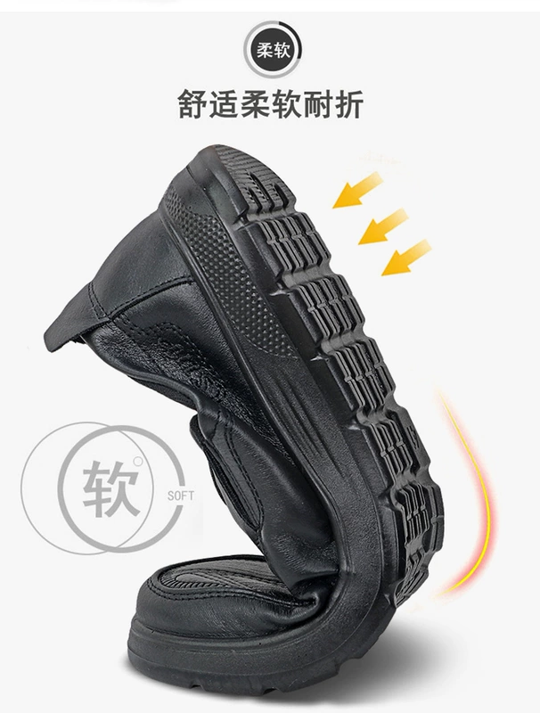Giày Nam 2023 Mới Mùa Thu Đông Chống Thấm Nước Và Chống Trơn Trượt Giày Công Sở Đầu Bếp Đế Mềm Thoáng Khí Đế Mềm Slip-on giày Da Công Sở Thông Thường