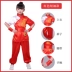 Quần áo tập võ cho bé trai và bé gái, quần áo kung fu cotton nguyên chất ngắn tay, quần áo biểu diễn Thái Cực Quyền cho trẻ em phong cách Trung Hoa 