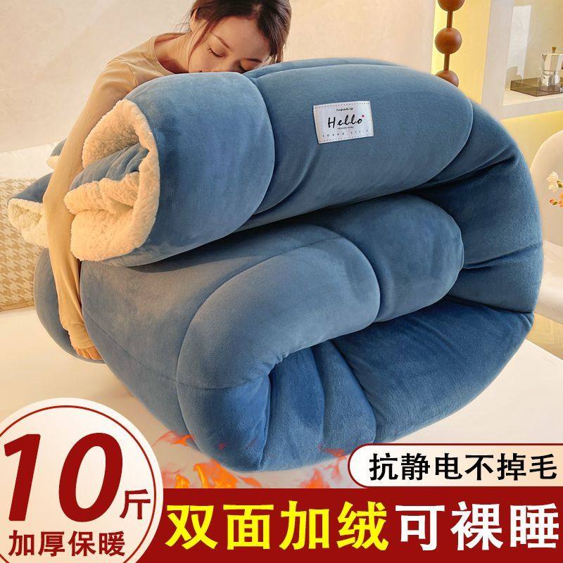 2025 Lamb Wool Quilt, Winter Quilt, Thickened and Warm, Winter Dormitory Single Student Winter Space Quilt Core