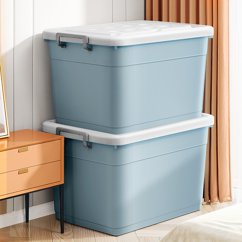 Storage box household finishing clothes toy plastic box student dormitory snack box kitchen storage basket with pulley