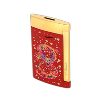 European direct mail S T Dupont French Dupont SLIM 7 series gold with bright red lacquer dragon chrome-plated lighter