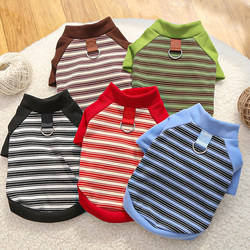 Autumn and Winter New Pet Clothing for Small, Medium, and Large Dogs and Cats, Striped Thermal Base Layer for Outerwear, Teddy Bear