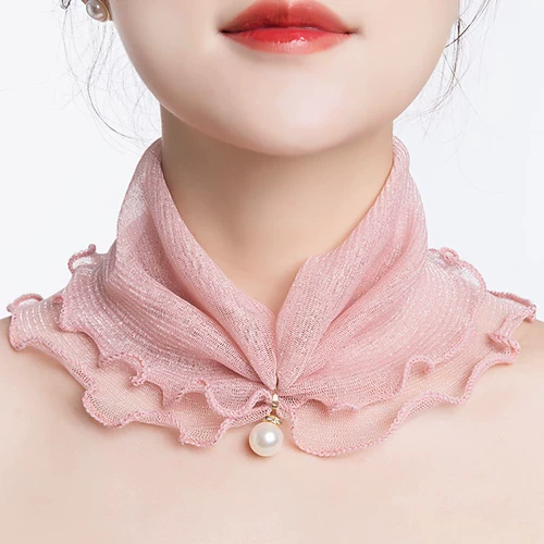 Небольшой шарф из жемчуга, украшение для ногтей, универсальный шарф-платок, с защитой шеи, новая коллекция