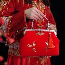 2022 New Hand Wedding Bag Bridal Bag Wedding Supplies Red Chinese Style Large Capacity Handbag Womens Bag