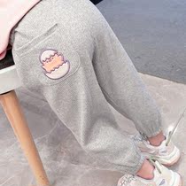 Girl Pants 2021 Autumn Winter New Children Sports Pants Woman Baby Plus Suede Thickened Warm Out of Bunch Foot Pants Tide