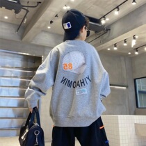 Childrens early autumn necropolis 2021 new ocean gas autumn clothing boys Han version loose fried street clothes CUHK Scout children clothing