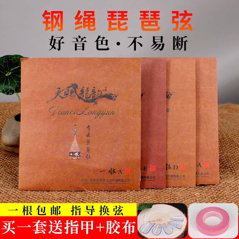 Sky Gift Dragon Rhyme Steel Rope Pipa Piano Beginner Professional Play Universal Pipa 1234 Single Root Set Strings Full Strings strings