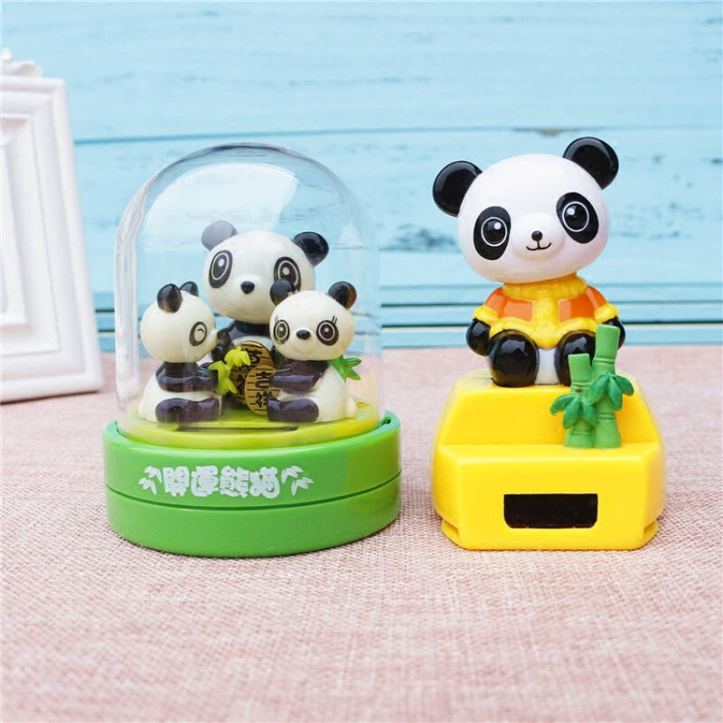 Letterink Solar Creative Ecstasy Inside Swing Piece Solar Car Accessories On-board Adornment Panda Car Pendulum-Taobao