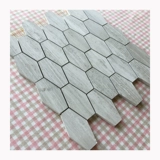 Серая шестиугольная каменная мозаичная наклейка натуральная мраморная древесина гексагональная ванная комната ванная комната фоновая стена