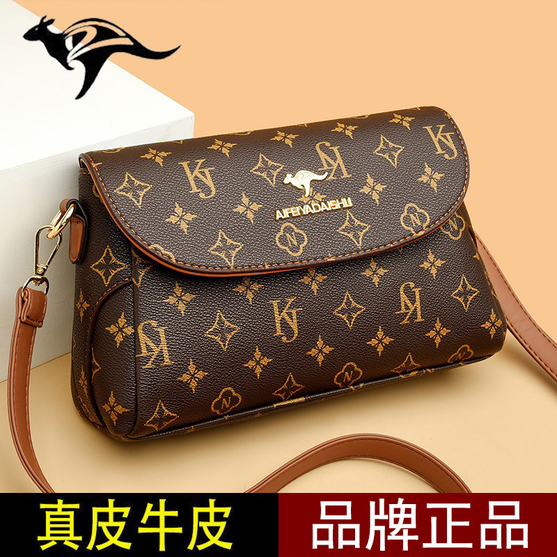 Маленькая кожаная сумка женская 2025 летняя новая универсальная сумка-мессенджер из воловьей кожи среднего и пожилого возраста, сумка через плечо из мягкой кожи для мамы, женская сумка