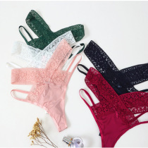 Ice silk sexy lace breathable low-waist bag hip panties