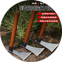 Small hoe for household vegetable farming manganese steel hoeing farm tools old-fashioned weeding and digging special tools grass root artifact