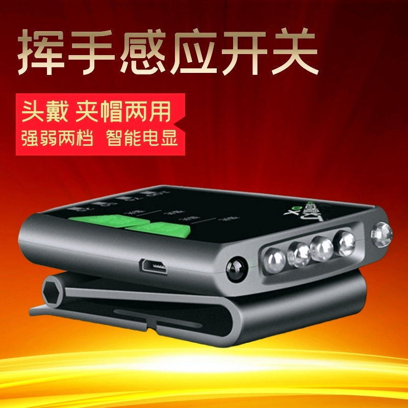 Fishing headlamp induction clip cap lamp USB charging induction headlamp cap clip night fishing lamp induction charging 60 hours