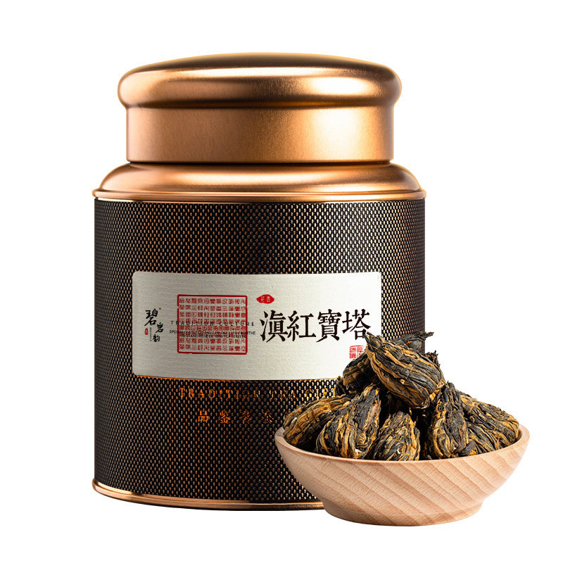 碧岩韵 茶黑罐滇红宝塔250g礼袋装