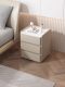 All-Solid Wood Bedside Table for Home Use, Cream Style, Modern, Simple, Light Luxury, Multifunctional Bedroom, Installation-Free, Lockable Storage Cabinet
