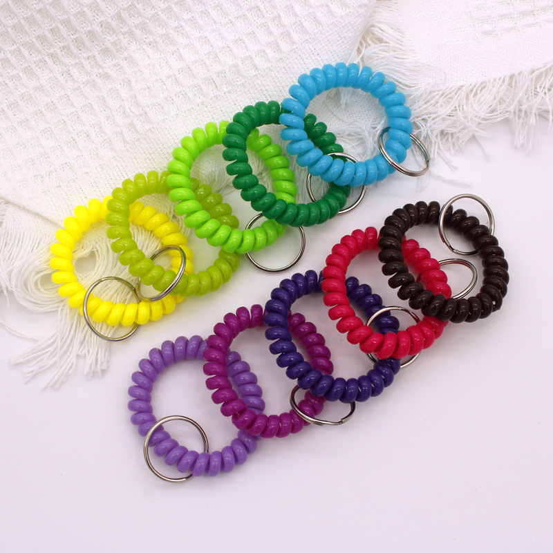 Spring Rope Anti-Loss Elastic Bathroom Sauna Locker Wristband Phone Cord Keychain Hair Tie Tag Bracelet