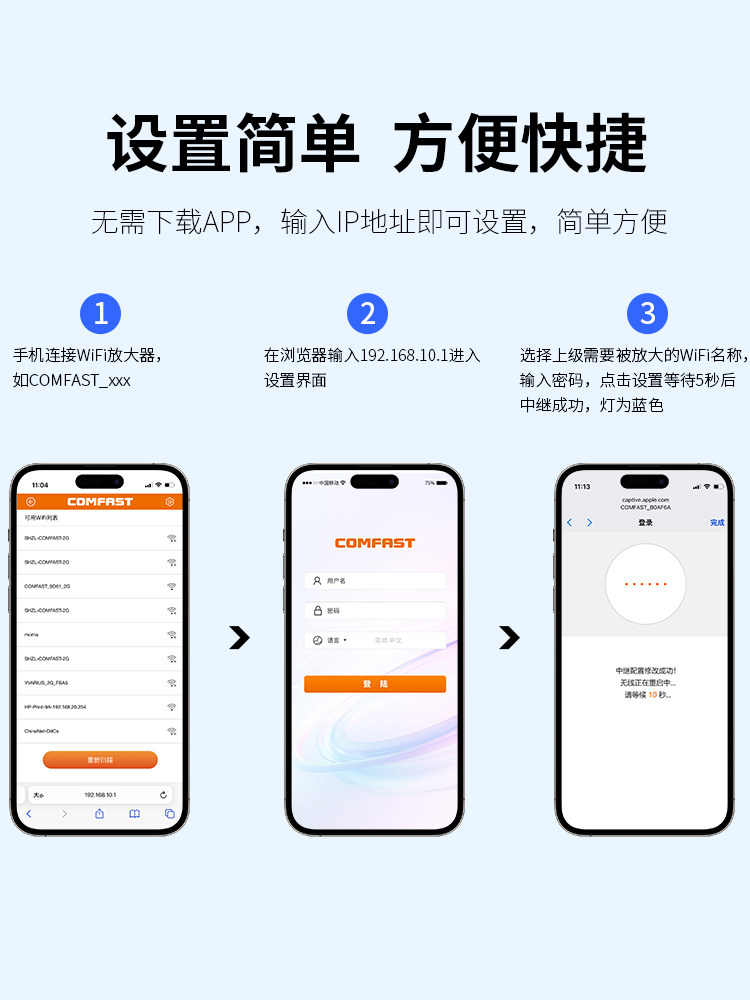 [ Suda]Comfast Wifi7 Amplifier Wireless Signal Booster Wifi Signal Repeater Receiver Extender Wall-Penetrating Home Router Network Wireless Bridge Cf-Wr773Be
