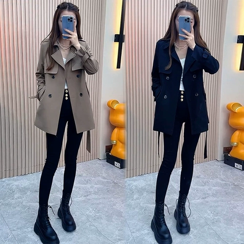 Демисезонный плащ, ретро корсет, пальто, в британском стиле, изысканный стиль, подходит для подростков