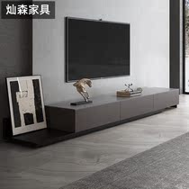 Telescopic rock board TV cabinet simple modern small household floor cabinet Nordic minimalist paint coffee table combination