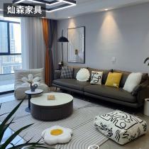 Rock plate round coffee table Italian household small apartment modern simple Nordic retractable economy TV cabinet combination