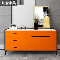 Rock board sideboard home paint Italian light luxury storage porch cabinet modern simple multifunctional orange tea cabinet